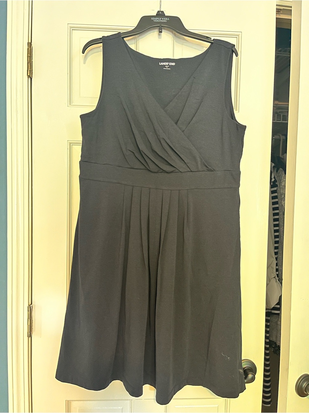 Lands’ End Petite XL Faux Wrap Banded Waist Fit & Flare Dress